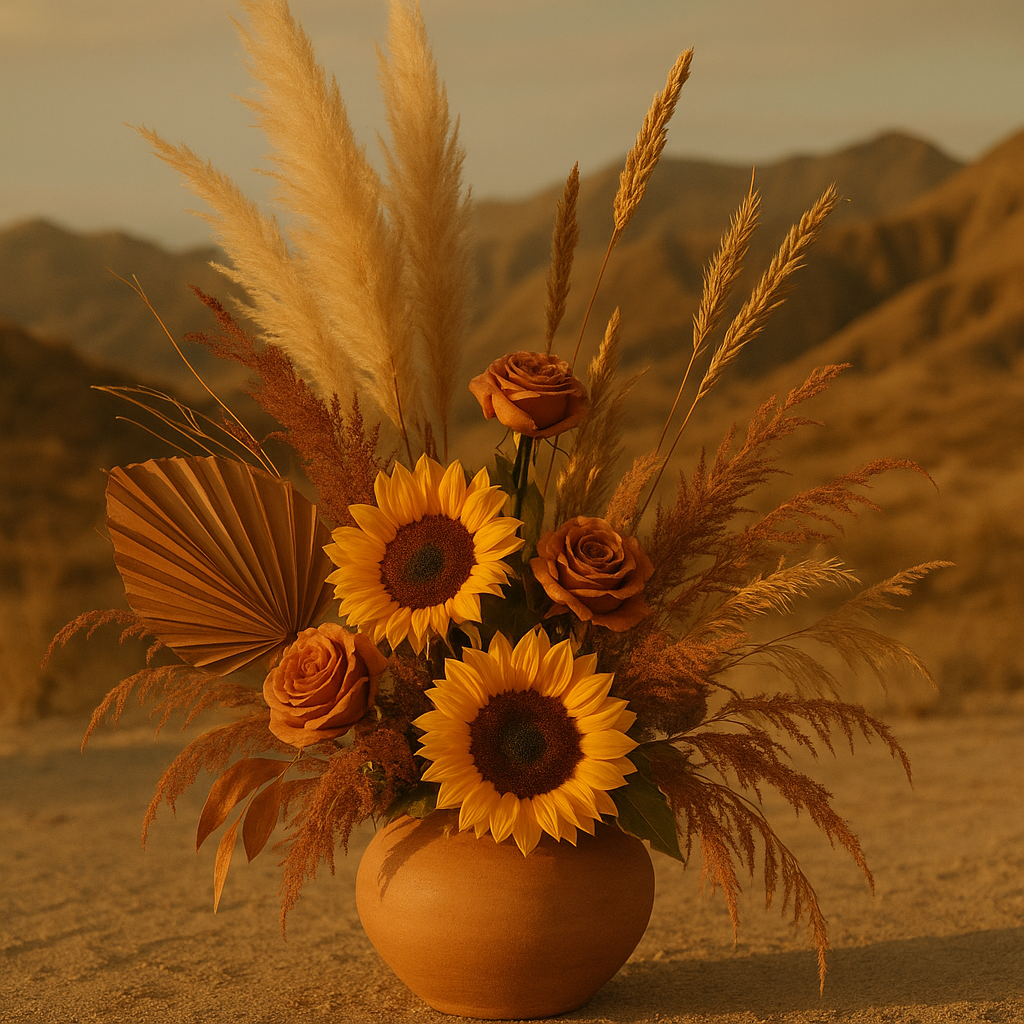 Arreglo floral cálido inspirado en Neiva